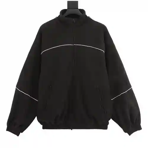 BLCG 23FW Chaqueta de algodón polar a rayas blancas con bordado de doble gancho