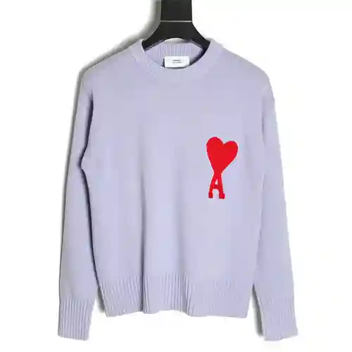 AMI*RI 21FW suéter con cuello redondo y bordado love