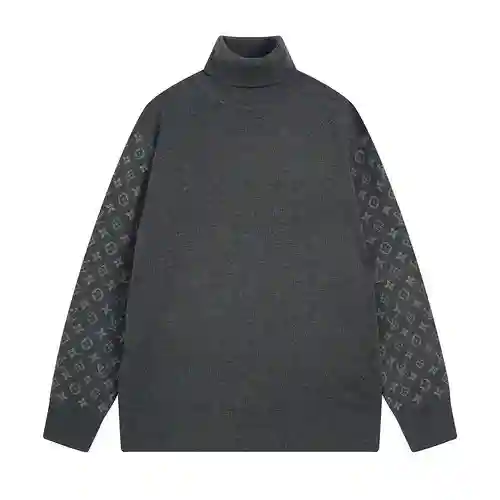Jersey LV de cachemira con cuello alto y mangas en jacquard