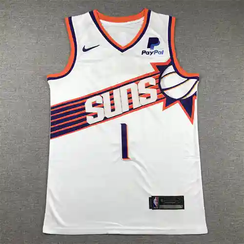 Camiseta de baloncesto blanca de Booker No. 1 de los 24 Suns