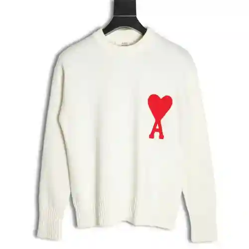 AMI*RI 21FW suéter con cuello redondo y bordado love