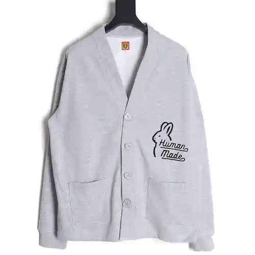 Cárdigan tipo sudadera con estampado de conejito hecho por humanos