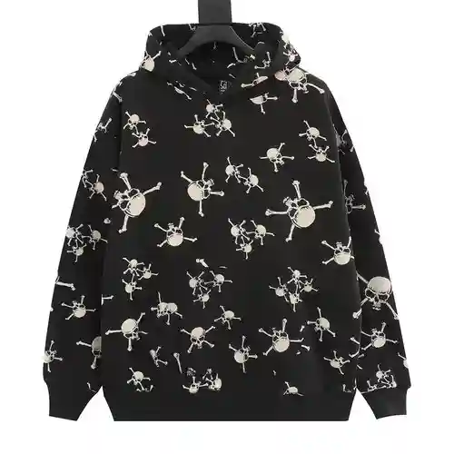SAINT*MICHAEL X SHERMER sudadera con capucha y estampado de calavera conjunta 23FW
