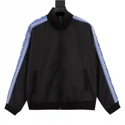 Chaqueta con cremallera y tejido de seda con cuello alto 1V