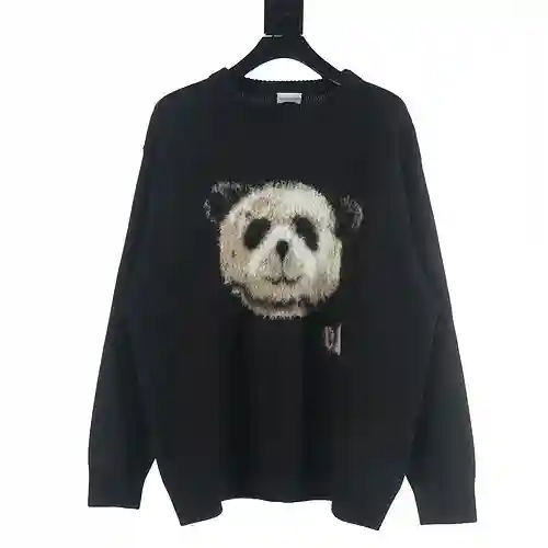 Charil Lucian/CL 23Fw suéter con cuello redondo y panda en jacquard
