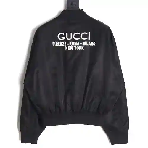 GU*CCI/Gucci chaqueta bomber con estampado de letras
