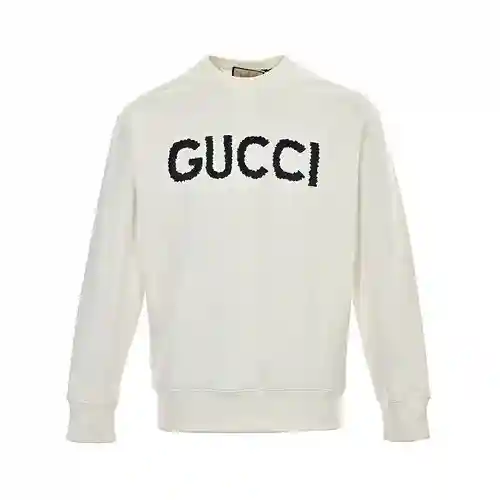 G Inicio/Sudadera Gucci 23Fw con letras bordadas tridimensionales y cuello redondo
