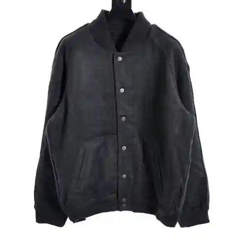 FD 22FW Cazadora bomber FF de lana por doble cara en jacquard estampado integral