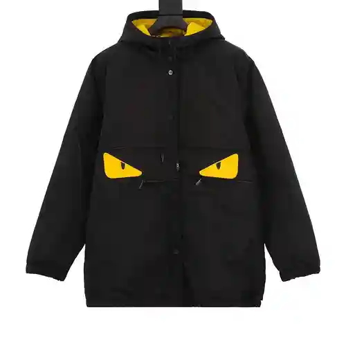 FEN*DI / Fendi Little Monster Rubber Eyes Chaqueta de algodón con capucha
