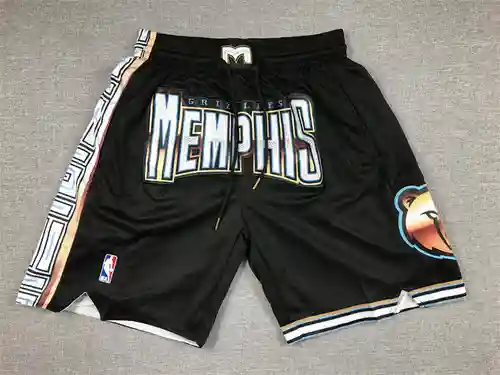 Versión de bolsillo 23 temporada Grizzlies pantalones de baloncesto negros versión ciudad