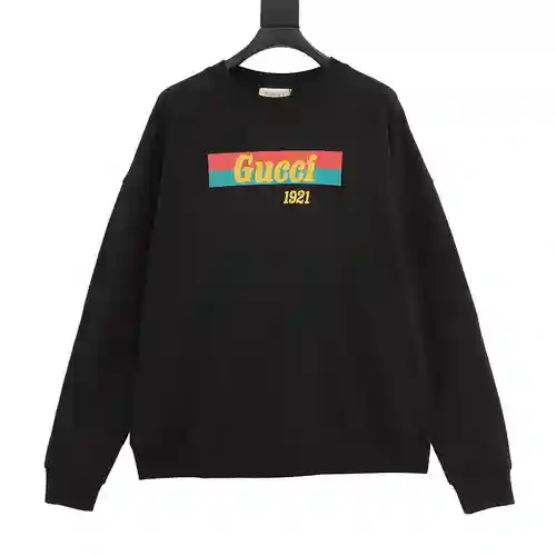 Sudadera con cuello redondo y estampado de letras rojas y verdes de G Home
