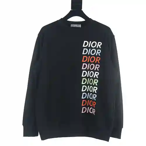 Sudadera Dior CD 23FW con logo colorido estampado y cuello redondo