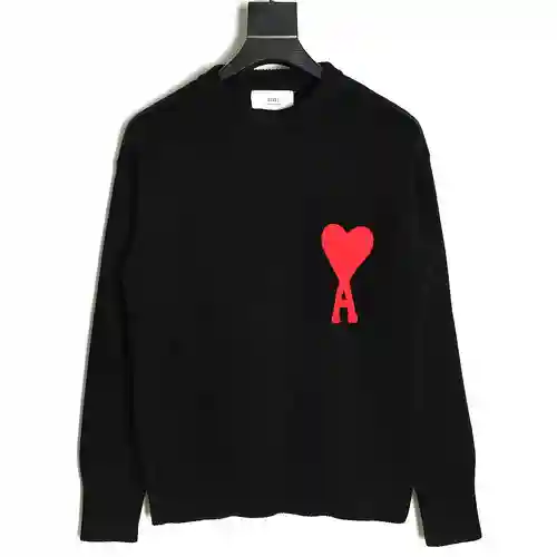 AMI*RI 21FW suéter con cuello redondo y bordado love