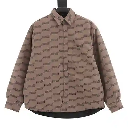 BLCG 23FW nueva chaqueta de algodón con solapa jacquard con cierre doble B estándar