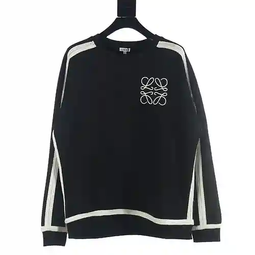 LOE*WE/Luo Yiwei 23FW correas con LOGO bordado más sudadera de terciopelo con cuello redondo