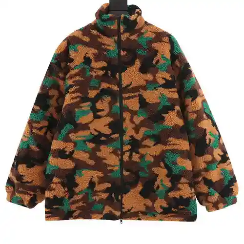 BLCG 23FW Chaqueta Teddy De Lana De Cordero Con Camuflaje Verde Militar