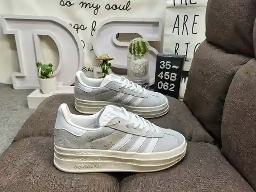 062DAdidas Originals Gazelle Bold W trébol de tres capas suela gruesa zapatillas deportivas retro ve