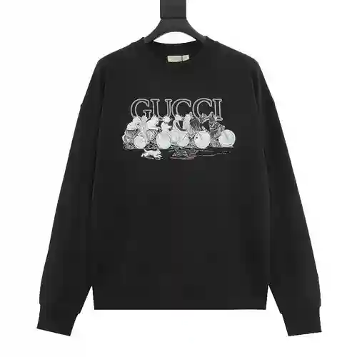Sudadera con cuello redondo y estampado de gato de G Home Cycling