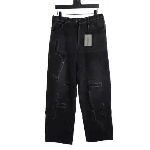 BLCG Double B jeans desgastados con lavado de rayos en relieve
