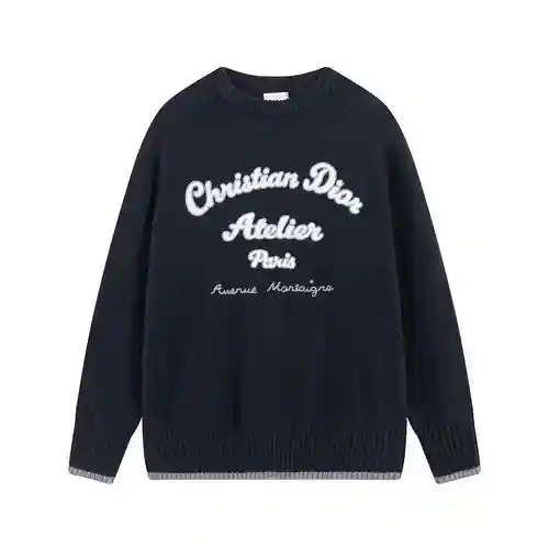 Dior CD2023FW suéter liso de lana nueva Christian Dio^Atelier bordado suéter suéter