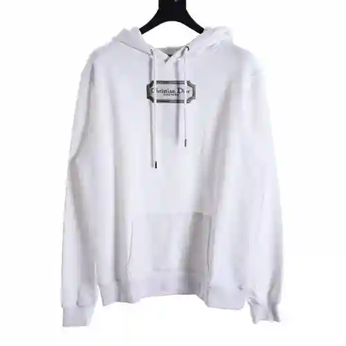 Sudadera con capucha y etiqueta plateada con bordado de CD