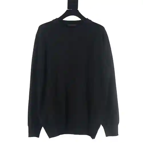LV 23Fw Jersey con cuello redondo y letra LV en relieve
