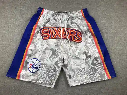 Pantalones de baloncesto grises de edición limitada del Año del Tigre de los 76ers versión de bolsil
