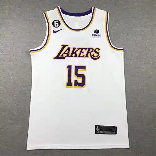 Lakers 15 Reeves Retro Blanco Cuello Redondo 6 Estándar