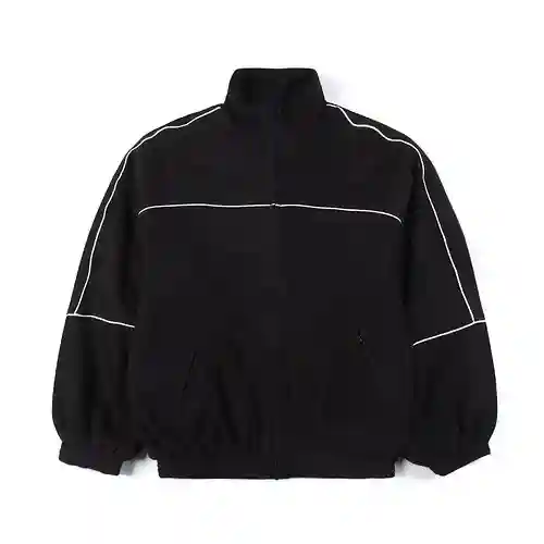 Balenciaga BLCG 23FW chaqueta de algodón polar a rayas blancas bordada con doble gancho