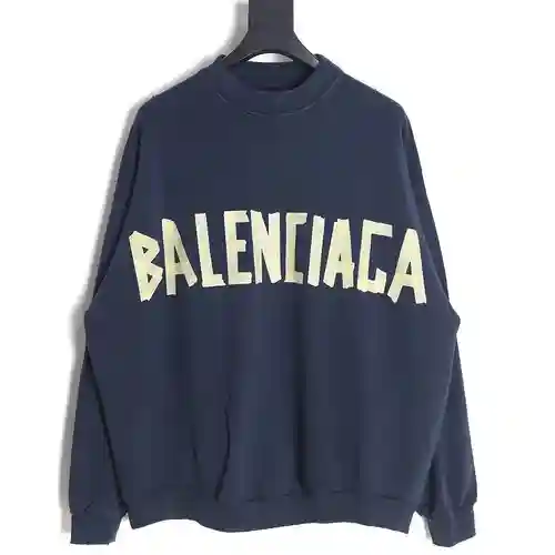 BLCG Balenciaga Sudadera con cuello redondo y cinta amarilla de papel enmascarado Versión de pedido❗