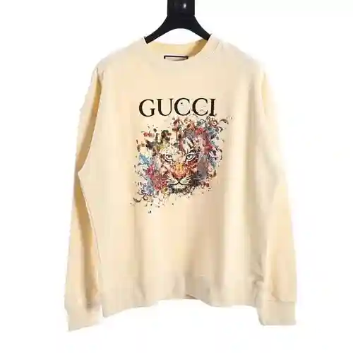 GU*CCI sudadera con cuello redondo y estampado de leones de colores arcoíris