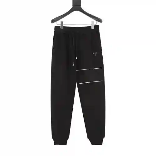 Pra*da/Prada costuras con logo triangular de metal y pantalones tipo leggings de terciopelo