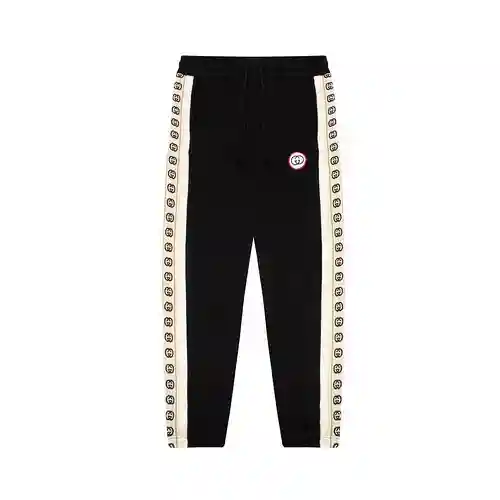 Gu*cci/Gucci 23FW pantalones deportivos y pantalones deportivos con logo de doble G y correas latera