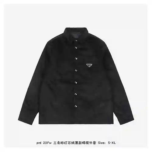 prd 23Fw chaqueta fina de pana de algodón con logo triangular