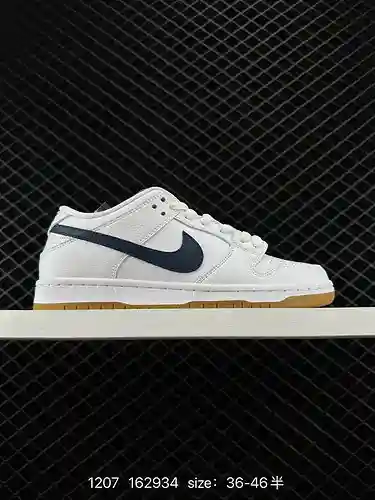 7 Nike SB Dunk Low "Orange Label" El cuerpo general del zapato de caucho crudo blanco y az