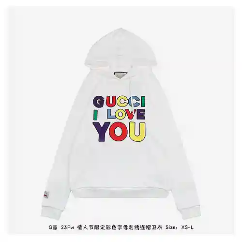 G Home 23Fw Sudadera con capucha y letras bordadas en color limitado para el día de San Valentín