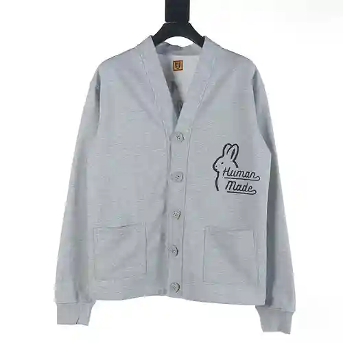HUMAN MADE Cárdigan tipo sudadera con estampado de conejos Humenmei HM