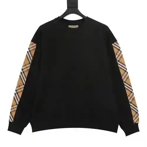 Sudadera clásica con cuello redondo y rayas a cuadros laterales BBR