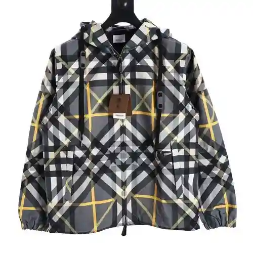 BBR 23FW chaqueta con capucha a cuadros cruzados