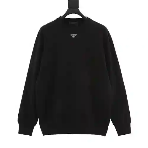 Pra*da/Prada 23Fw suéter con logo triangular y cuello redondo