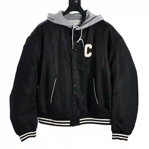 CE Celine nueva chaqueta de algodón con capucha y letras bordadas