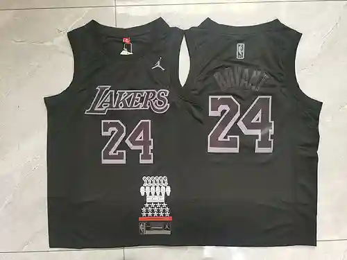 Lakers Kobe Bryant No. 24 MVP Camiseta de baloncesto negra