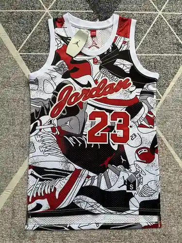 Camiseta de baloncesto conmemorativa de Jordan impresa con el número 23 de los Bulls