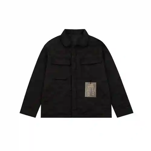 Abrigo de algodón con chaqueta tipo túnica con capucha y botones, ligero, bordado, con logo de letra