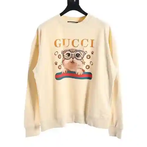 GU*CCI sudadera con cuello redondo y estampado Dr. Cat