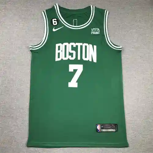 Camiseta de baloncesto Celtics 7 marrón verde con logotipo 6