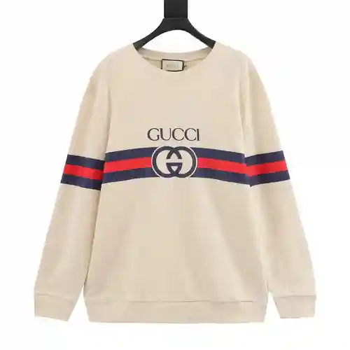 G Home 23Fw sudadera con cuello redondo y logo con letra doble G estampada