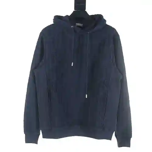 Sudadera con capucha Dior CD con estampado integral de felpa oscura y bordado