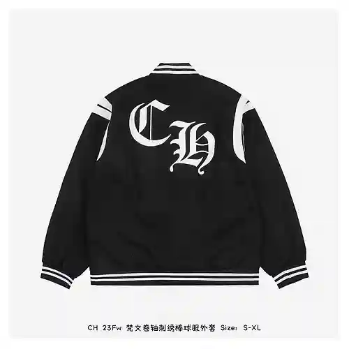 CH 23Fw chaqueta de béisbol con bordado en sánscrito