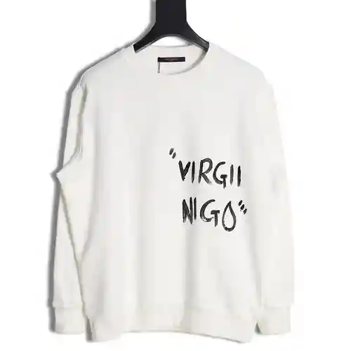 Sudadera con cuello redondo y estampado de letras pintadas a mano LV Louis Vuitton 23FW